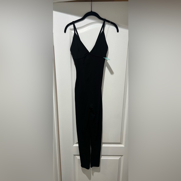 Black Ribbed Jumpsuit - Picture 1 of 4